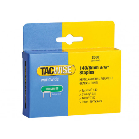 Tacwise 0346 140 Heavy-Duty Staples 8mm (Type T50 G) (Pack 2000)
