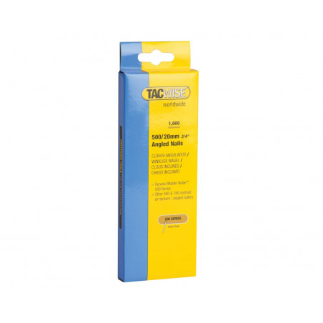 Tacwise 0479 500 18 Gauge 20mm Angled Galvanised Nails (Pack 1000)