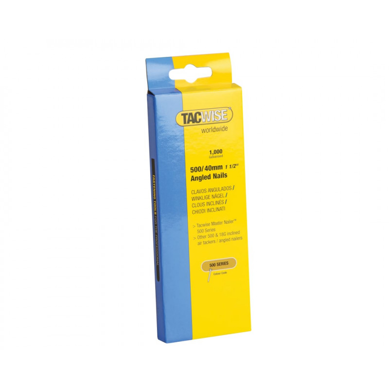 Tacwise 0483 500 18 Gauge 40mm Angled Nails (Pack 1000) Tacwise 0483 500 18 Gauge 40mm Angled Nails (Pack 1000)