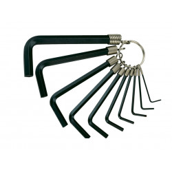 Teng 1424 Imperial Hexagon Key Set on Ring, 10 Piece (1/16-3/8in)