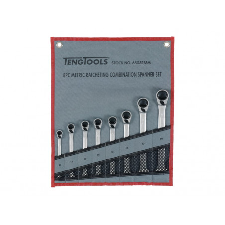 Teng 6508RMM Ratcheting Combination Spanner Set, 8 Piece