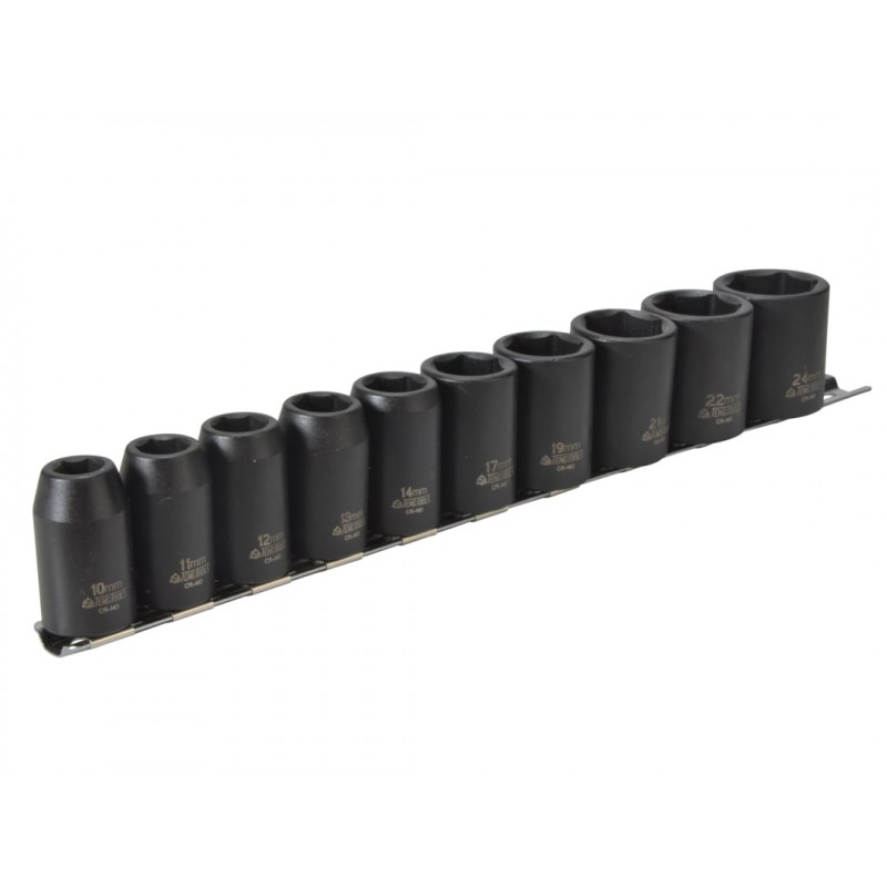 Teng 9121 1/2in Drive Impact Socket Set, 10 Piece
