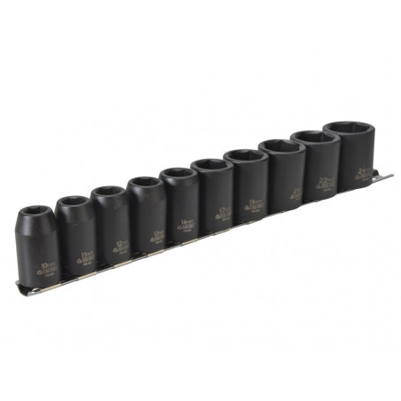 Teng 9121 1/2in Drive Impact Socket Set, 10 Piece
