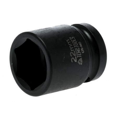 Teng 920522N Impact Socket Hexagon 6-Point 1/2in Drive 22mm