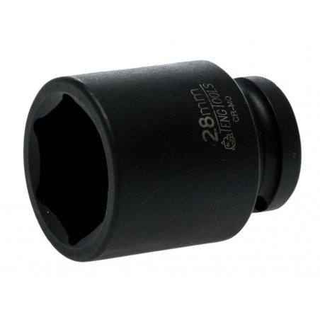 Teng 920528N Impact Socket Hexagon 6-Point 1/2in Drive 28mm
