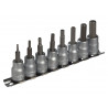 Teng M3811 Socket Clip Rail AF Hex Set of 8 3/8in Drive