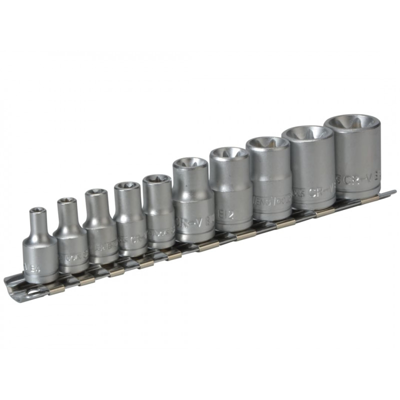 Teng M3814 Socket Clip Rail TX-E Set of 10 3/8in & 1/4in Drive Teng M3814 Socket Clip Rail TX-E Set of 10 3/8in & 1/4in Drive