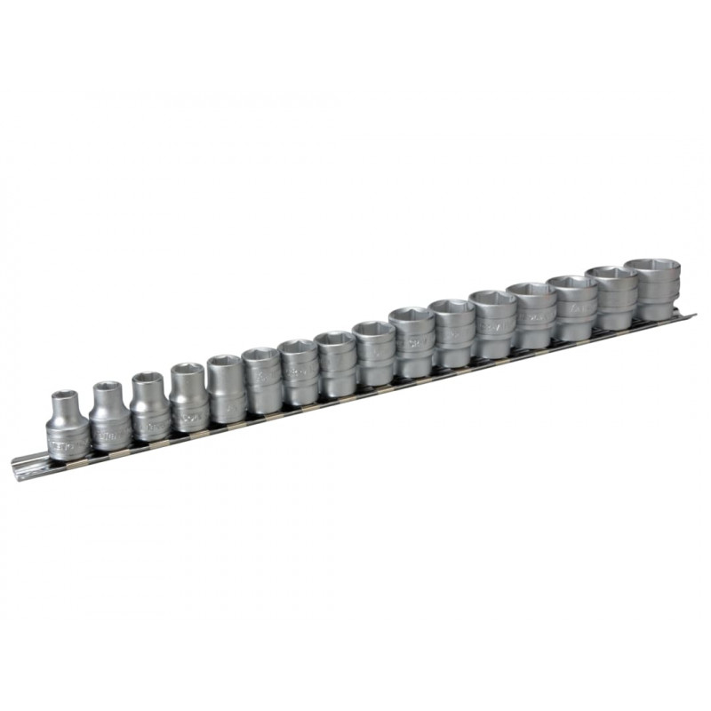 Teng M3816 Socket Clip Rail Set of 16 Metric 3/8in Drive Teng M3816 Socket Clip Rail Set of 16 Metric 3/8in Drive