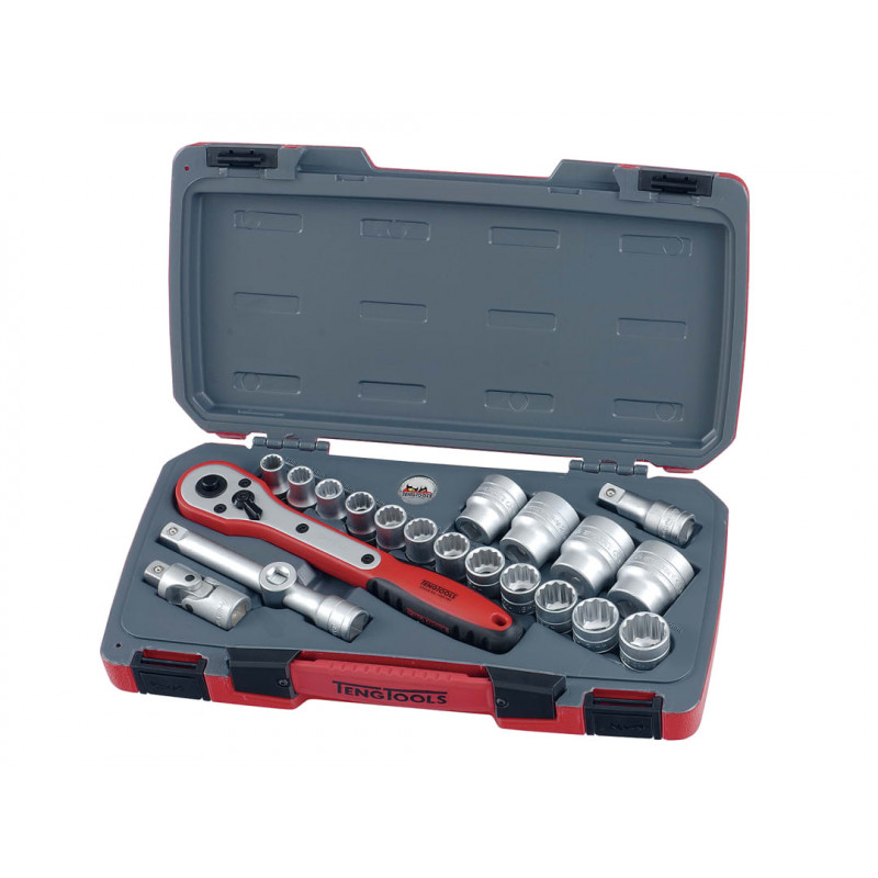 Teng T1221 Socket Set of 21 Metric 1/2in Drive Teng T1221 Socket Set of 21 Metric 1/2in Drive