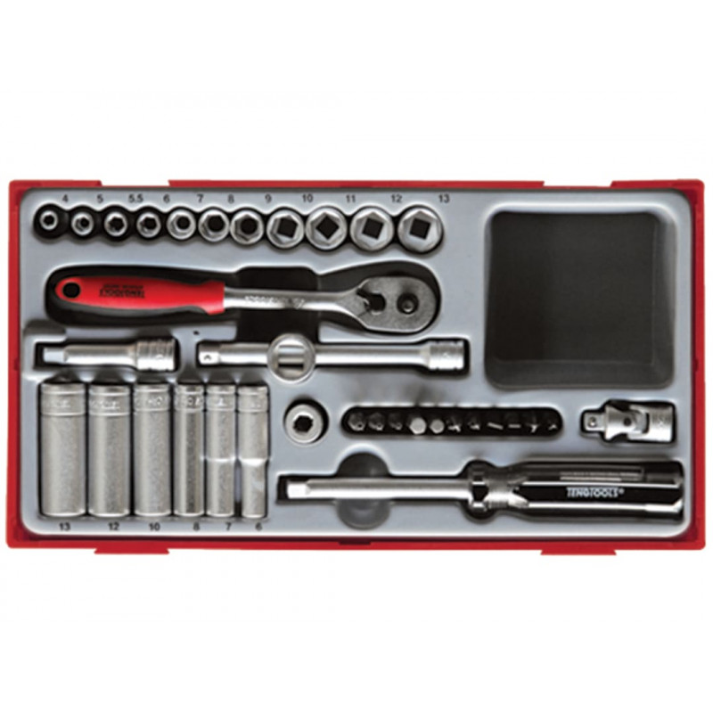 Teng TT1435 4-13mm Socket Set, 35 Piece - 1/4in Drive Teng TT1435 4-13mm Socket Set, 35 Piece - 1/4in Drive