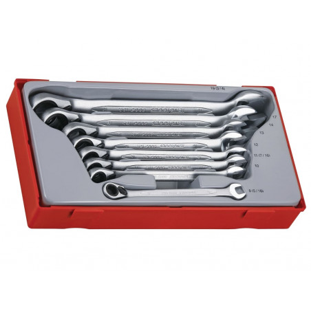 Teng TT6508R Metric Ratchet Combination Spanner Set, 8 Piece