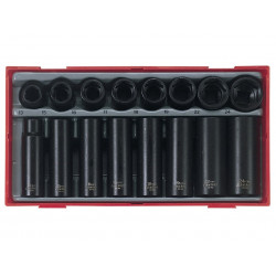 Teng TT9116 Regular/Deep Impact Socket Set, 16 Piece- 1/2in Drive