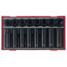 Teng TT9116 Regular/Deep Impact Socket Set, 16 Piece- 1/2in Drive