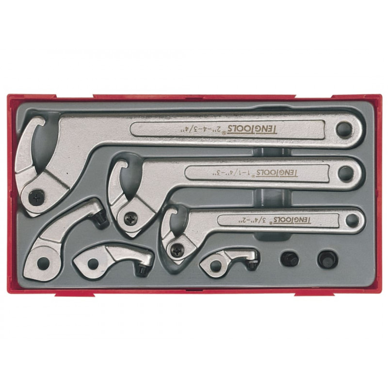 Teng TC33 TTHP08 Hook & Pin Wrench Set, 8 Piece Teng TC33 TTHP08 Hook & Pin Wrench Set, 8 Piece