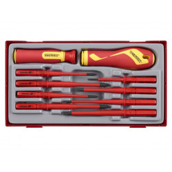 Teng TTV710N Insulated Interchangeable Blade Screwdriver Set, 10 Piece