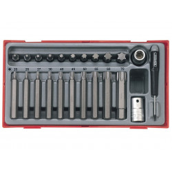 Teng TC23 TTTX23 TX Bit Socket Set, 23 Piece - 1/2in Drive
