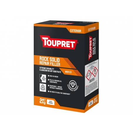 Toupret TTMUX02GB Exterior Rock Solid Repair Filler 2kg