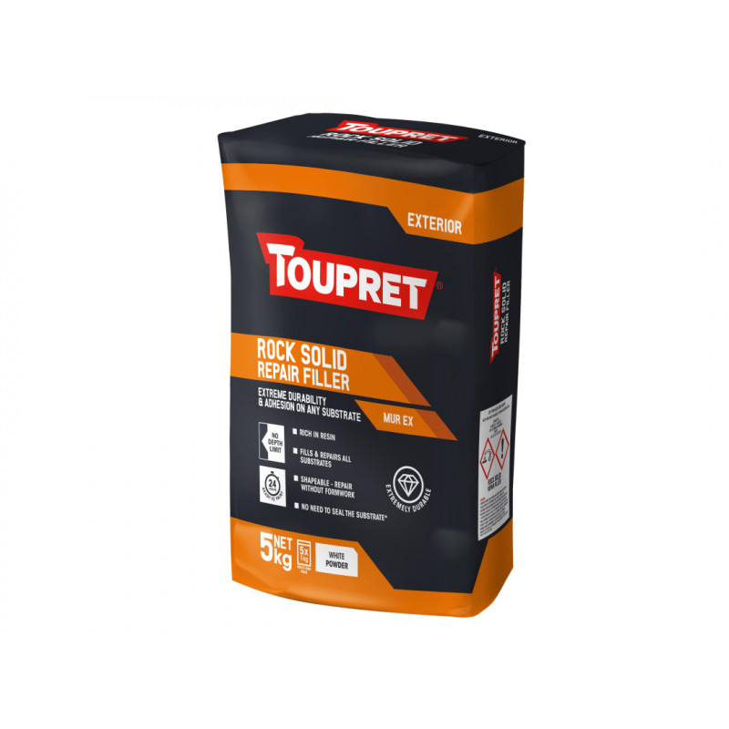 Toupret TTMUX051GB Exterior Rock Solid Repair Filler 5kg Toupret TTMUX051GB Exterior Rock Solid Repair Filler 5kg
