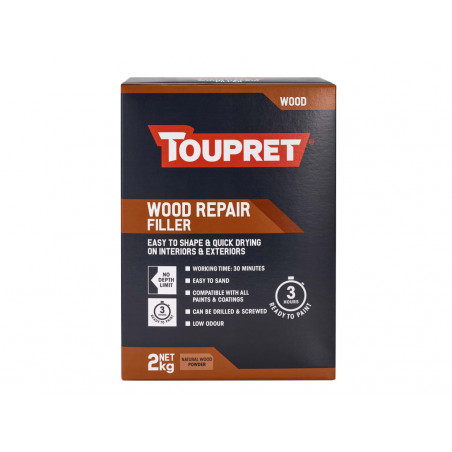 Toupret TTREPBO02GB Wood Repair Filler Natural Wood 2kg