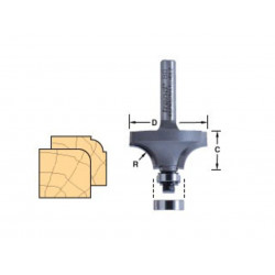 Trend 46/12X1/4TC 46/12 x 1/4 TCT Bearing Guided Ovolo & Round Over 4.8mm Radius