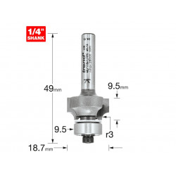 Trend 46/118X1/4TC 46/118 x 1/4 TCT Bearing Guided Ovolo & Round Over 3mm Radius