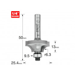 Trend 46/130X1/4TC 46/130 x 1/4 TCT Bearing Guided Ovolo & Round Over 6.3mm Radius