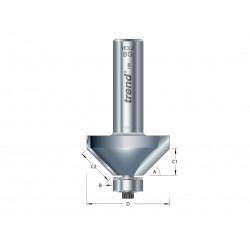 Trend 46/38X1/2TC 46/38 x 1/2 TCT Bearing Guided Chamfer 45° 50 x 19mm