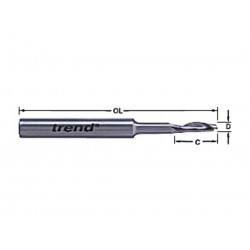 Trend 50/19X8MMHSSE 50/19 x 8mm HSSE Steel Helical Plunge Bit 5mm