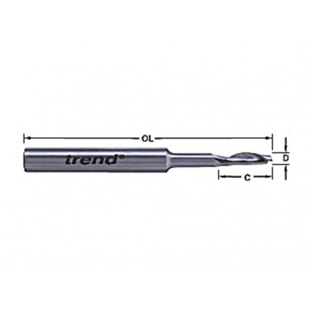 Trend 50/19X8MMHSSE 50/19 x 8mm HSSE Steel Helical Plunge Bit 5mm