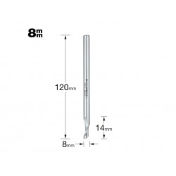 Trend 50/51X8MMHSSE 50/51 x 8mm HSSE Helical Plunge Bit 8mm