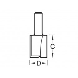 Trend C019X1/4TC C019 x 1/4 TCT Two Flute Cutter 12.0 x 19.1mm
