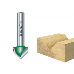 Trend C044X1/4TC C044 x 1/4 TCT CraftPro Chamfer V-Groove Cutter 45° 6.0 x 12.7mm