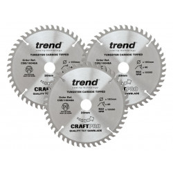 Trend CSB/160/3PK CraftPro Plunge Saw Blade 160 x 20mm x 48T (Pack 3)