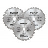 Trend CSB/165/3PK/C CraftPro Cordless Saw Blade 165 x 20mm x 24T/40T (Pack 3)