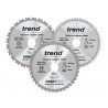 Trend CSB/190/3PK CraftPro Saw Blade 190 x 30mm x 24T/40T/60T (Pack 3)