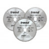 Trend CSB/250/3PK CraftPro Table Saw Blade 250 x 30mm x 48T/60T/84T (Pack 3)