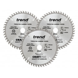 Trend CSB/PT160/3PK CraftPro Panel Trim Saw Blade 160 x 20mm x 48T (Pack 3)