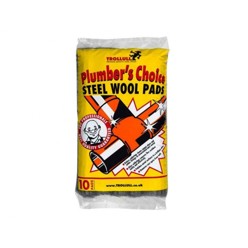 Trollull TRL771210 Plumber's Choice Steel Wool Pads 200g Trollull TRL771210 Plumber's Choice Steel Wool Pads 200g