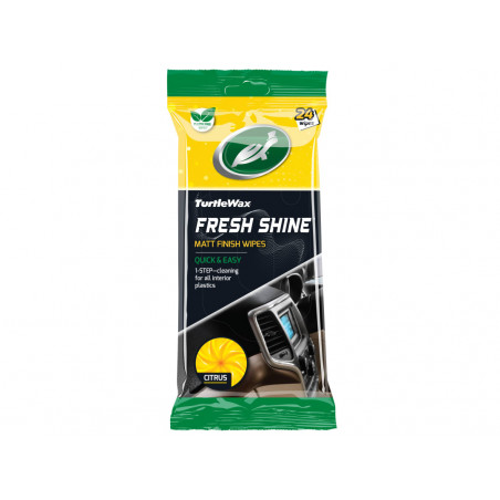 Turtle Wax 54074 Fresh Shine Matt Wipes, Citrus (Pack of 24)