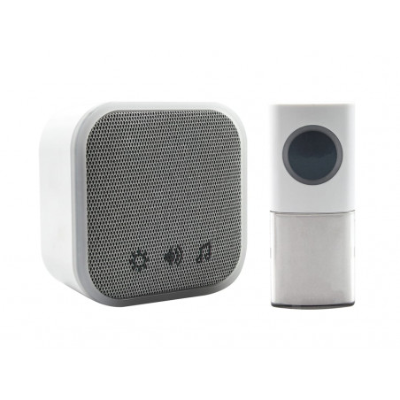 Uni-Com 98476+W96001 Portable Door Chime, White