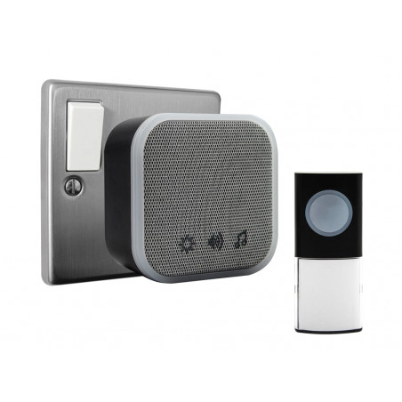 Uni-Com 98477GB + W96001 Plug-in Door Chime, Black