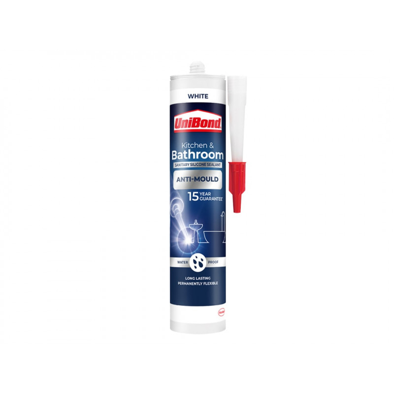 UniBond 2900051 Healthy Kitchen & Bathroom Anti Mould Sealant White Cartridge 274g UniBond 2900051 Healthy Kitchen & Bathroom Anti Mould Sealant White Cartridge 274g