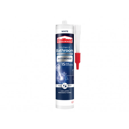 UniBond 2900051 Healthy Kitchen & Bathroom Anti Mould Sealant White Cartridge 274g