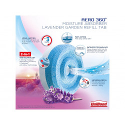 UniBond 2631291 AERO 360º Moisture Absorber Lavender Garden Refills (Pack 2)