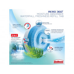 UniBond 2631290 AERO 360º Moisture Absorber Waterfall Freshness Refills (Pack 2)