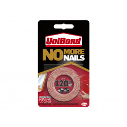 UniBond 2675760 No More Nails Indoor & Outdoor Permanent Mounting Tape Roll 19mm x 1.5m