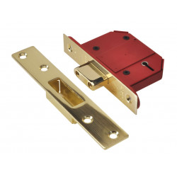 UNION J2100S-PL-2.5 StrongBOLT 2100S BS 5 Lever Mortice Deadlock 68mm 2.5in Satin Brass Box