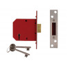 UNION J2101-SC-2.50 2101 5 Lever Mortice Deadlock Satin Chrome Finish 65mm 2.5in Box