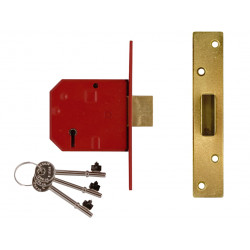 UNION J2134E-SC-2.50 2134E 5 Lever BS Mortice Deadlock Satin Chrome Finish 67mm 2.5in Box
