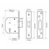 UNION J2101-SC-3.00 2101 5 Lever Mortice Deadlock Satin Chrome Finish 77.5mm 3in Box